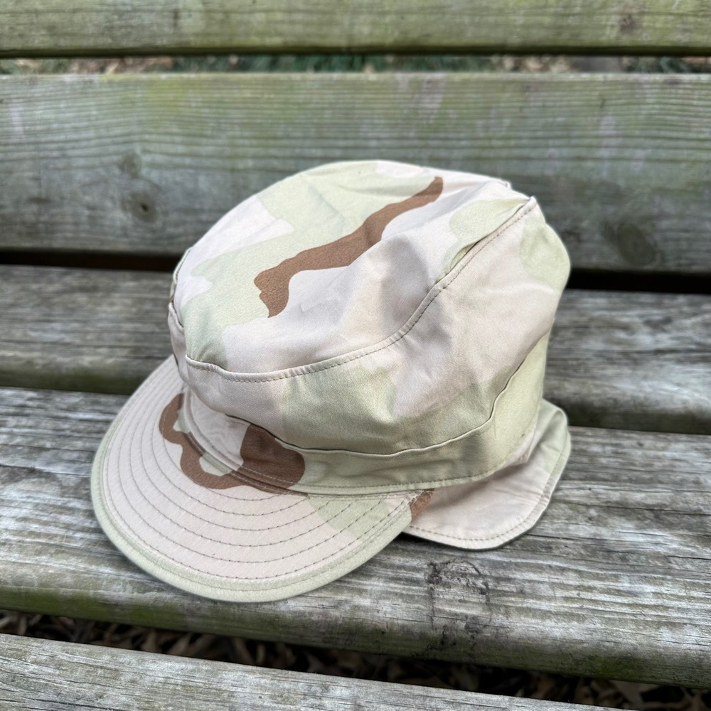Vintage 1989 US‎ Military USGI 3 Color Desert Camo Patrol Cap Hat Equa 6 7/8
